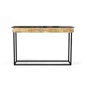 Stół z drewna i metalu